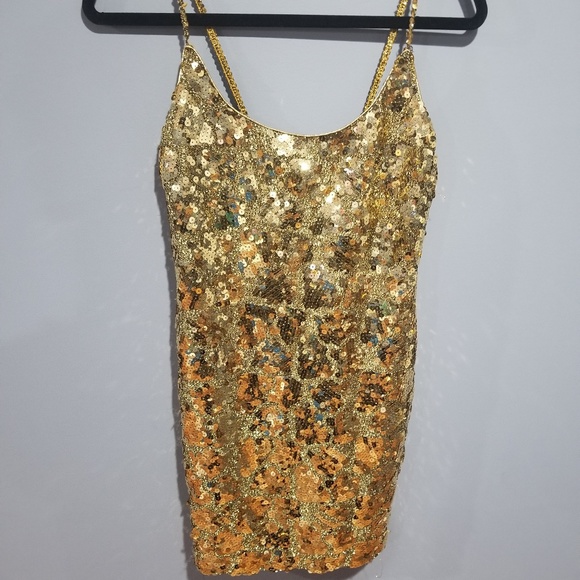 vintage gold sequin dress